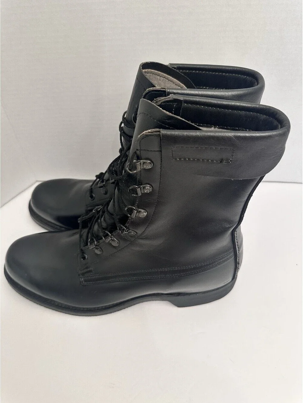 Vintage Cove Shoe Co. Steel Toe Combat Boots Size 10D - Black Leather 1985 EUC